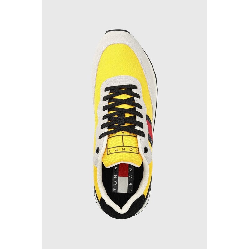 Sneakers boty Tommy Jeans EM0EM01136 TOMMY JEANS LEATHER RUNNER žlutá barva