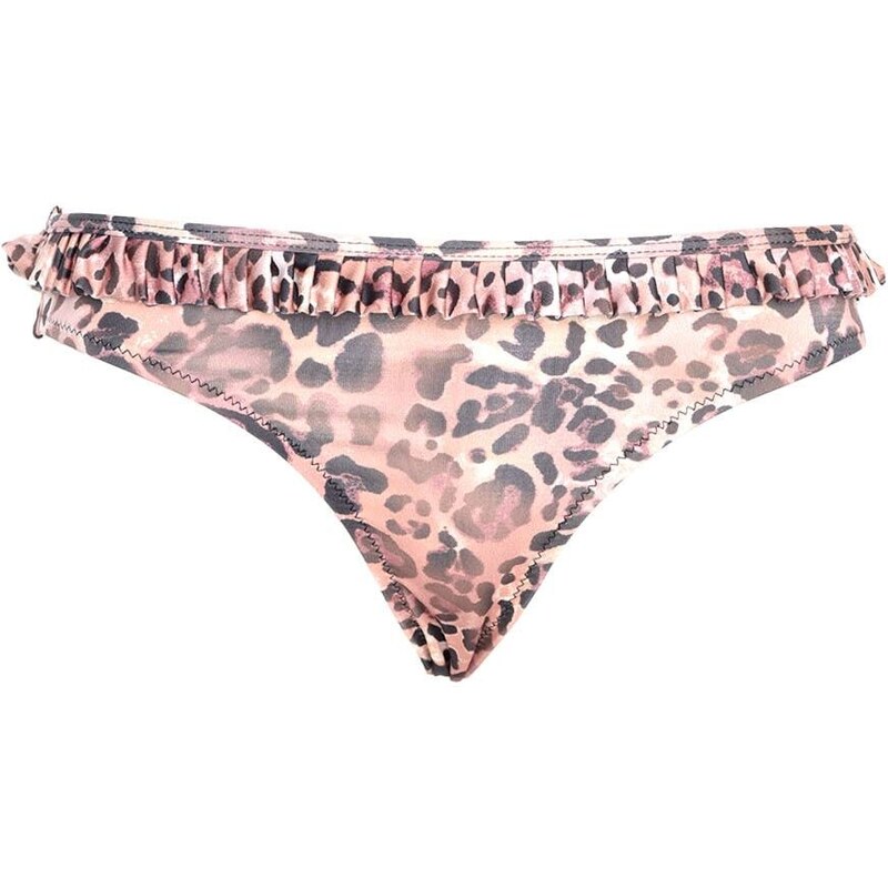 Trendyol Leopard Print Frilly Bikini Bottom