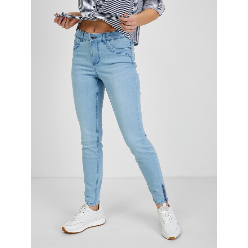 Světle modré dámské skinny fit džíny ORSAY - Dámské