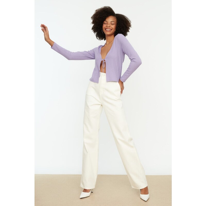 Trendyol Bílé džíny s vysokým pasem 90. let se širokými