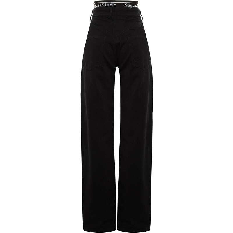 Trendyol X Sagaza Studio Black Wide Leg Jeans