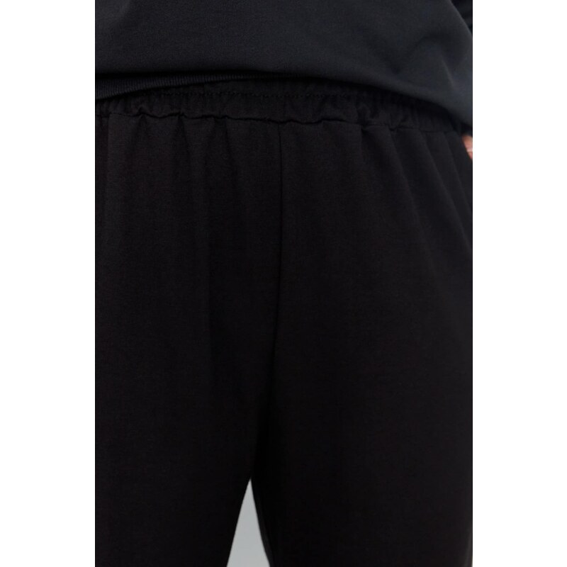 Trendyol Curve Black Wide-Cut Thin, Knitted Sweatpants
