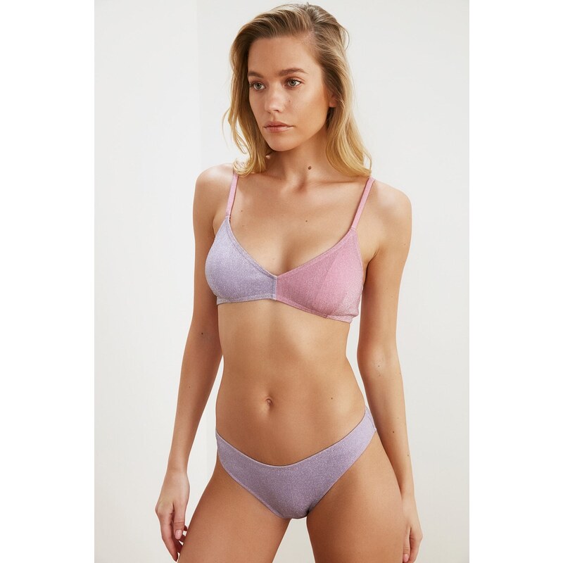 Trendyol Lilac Shiny Bikini Bottoms