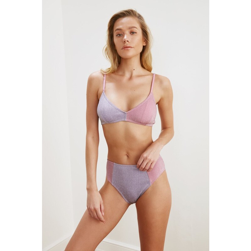 Trendyol Lilac Color Block Bikini Bottoms 107048017