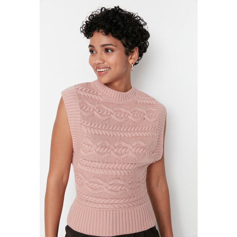 Trendyol Powder Knitted Detailed Knitwear Sweater