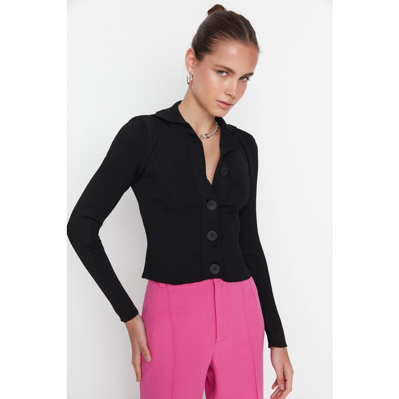 Trendyol Black Basic Knitwear Cardigan