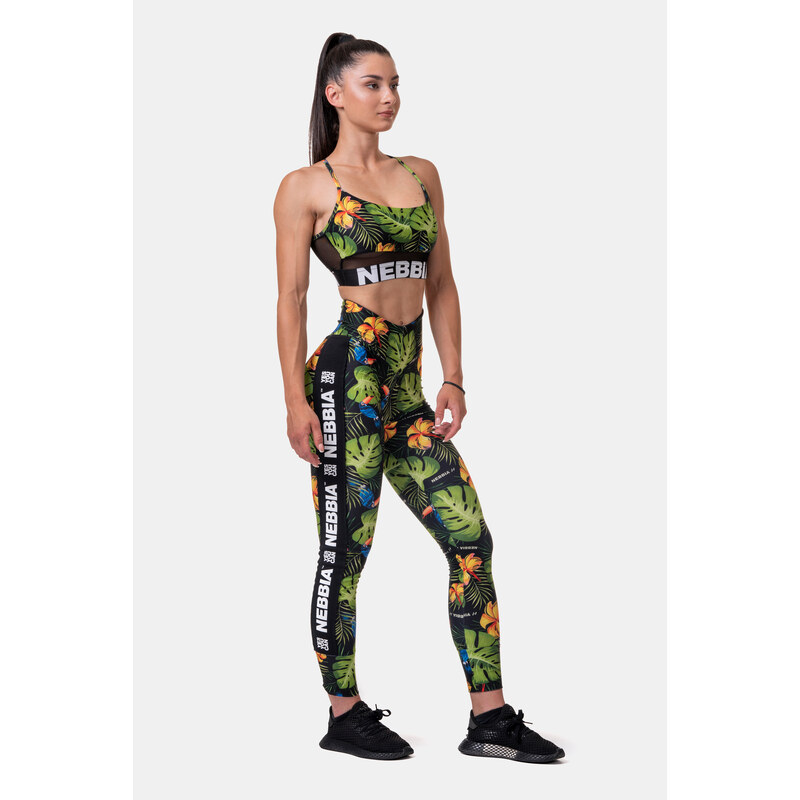 Nebbia High-waist performance legíny 567 jungle green XS