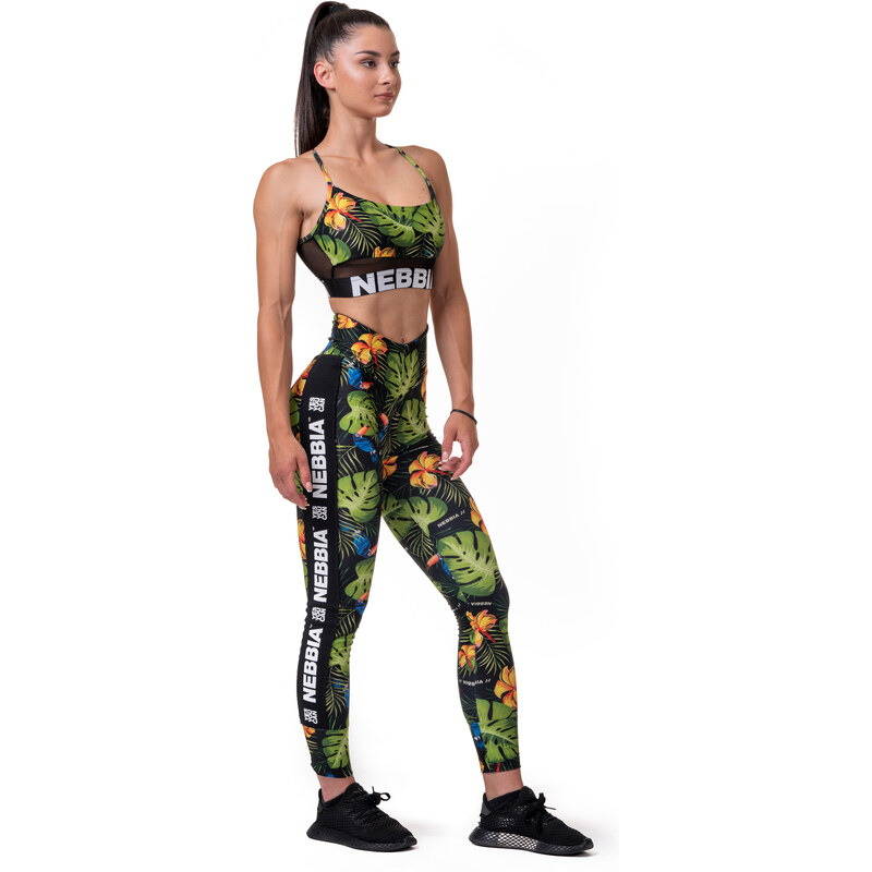 Nebbia High-waist performance legíny 567 jungle green XS