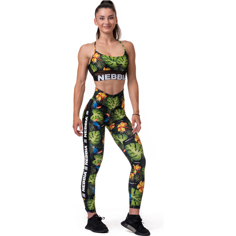 Nebbia High-waist performance legíny 567 jungle green XS