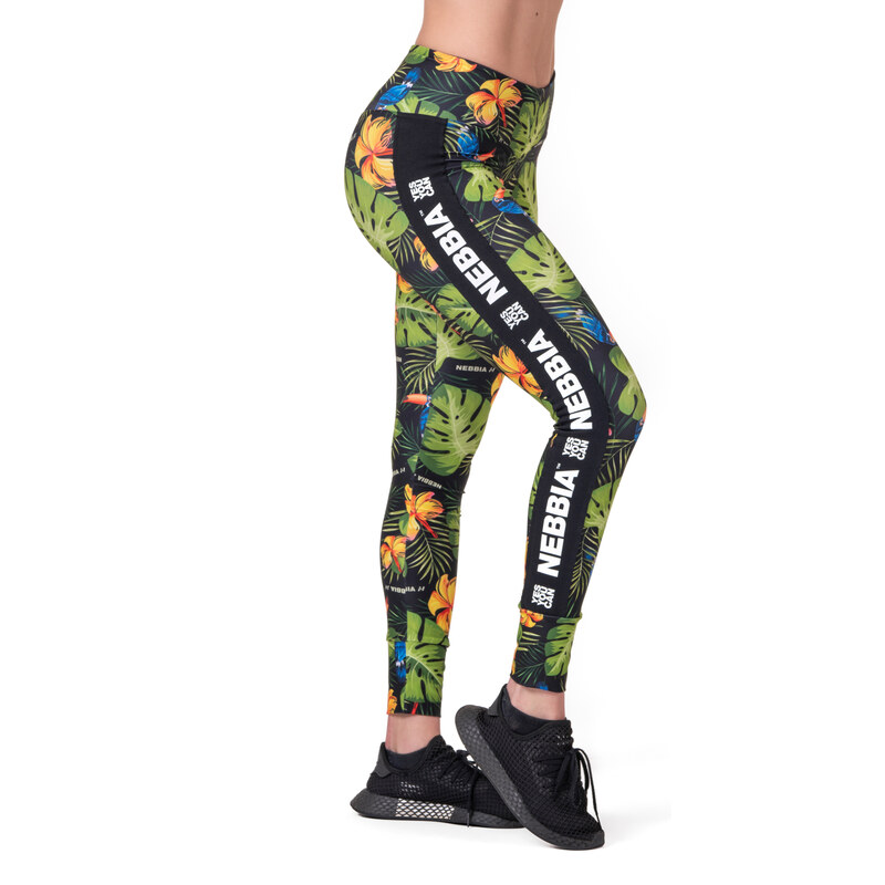 Nebbia High-waist performance legíny 567 jungle green XS