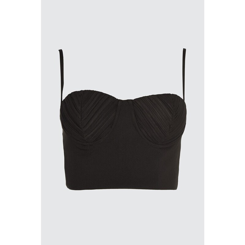 Trendyol Black Crop Lined Woven Bustier