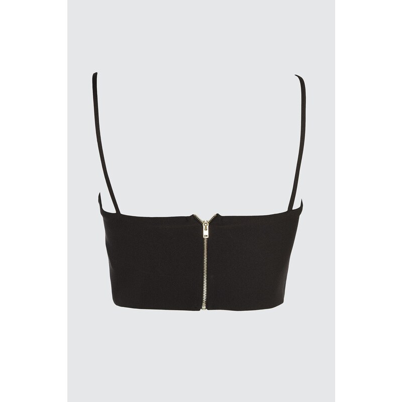 Trendyol Black Crop Lined Woven Bustier