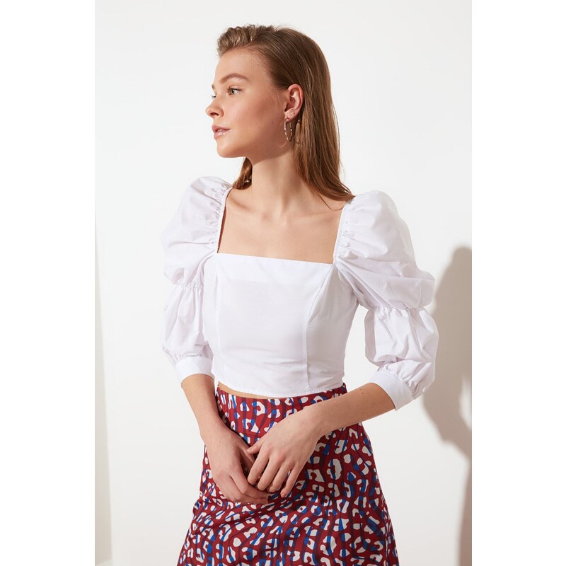 Dámský crop top Trendyol Ruffle detailed