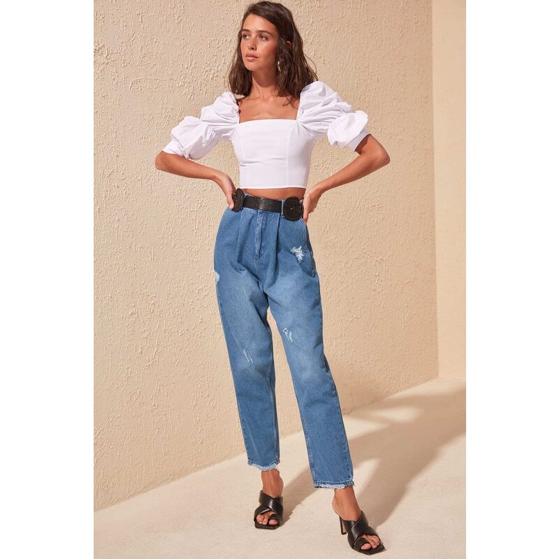 Dámský crop top Trendyol Ruffle detailed