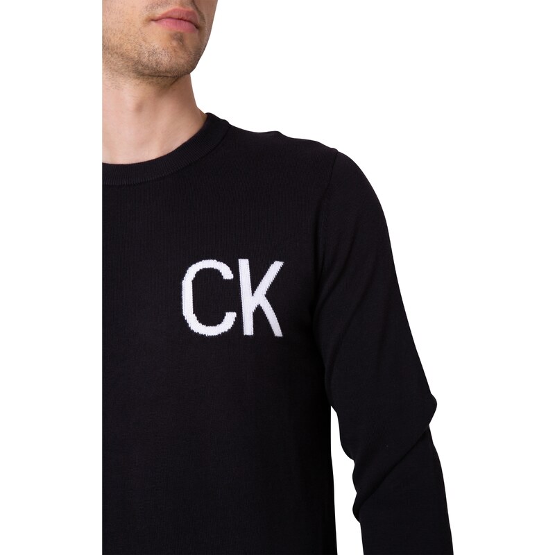 Calvin Klein Mikina Eo/ Ck Logo Swtr, Bae - Pánské