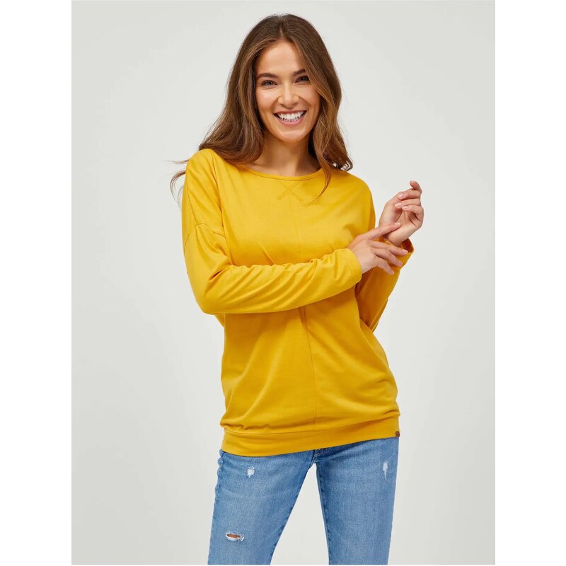 SAM73 Žluté dámské basic tričko s dlouhým rukávem SAM 73 Azuka - Dámské