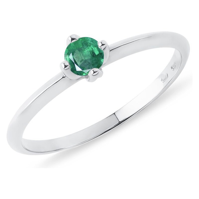 Prsten se smaragdem v bílém zlatě KLENOTA K0268032