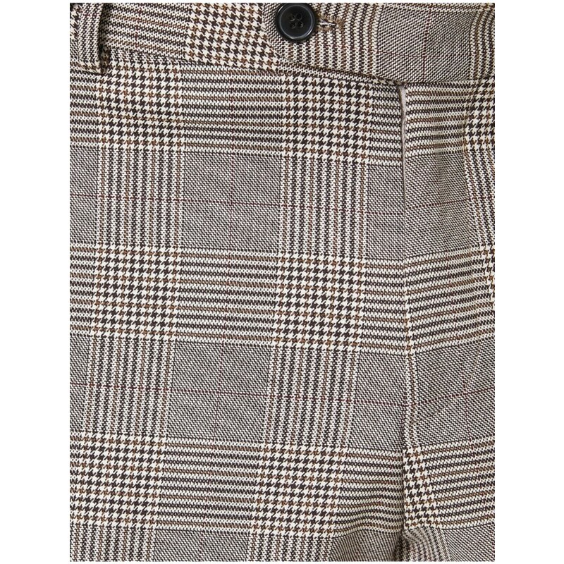 Koton Men's Brown Checkered Trousers