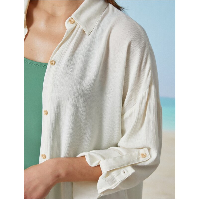 Koton Classic Shirt Collar Buttoned Back Tunic