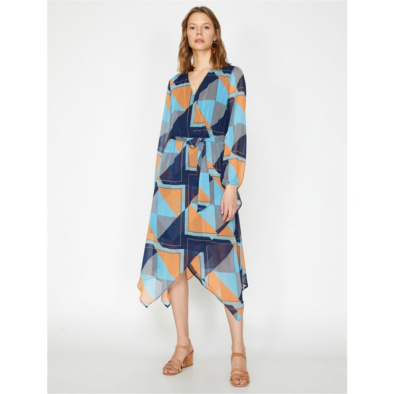 Koton Women's Navy Blue Patterned Dress