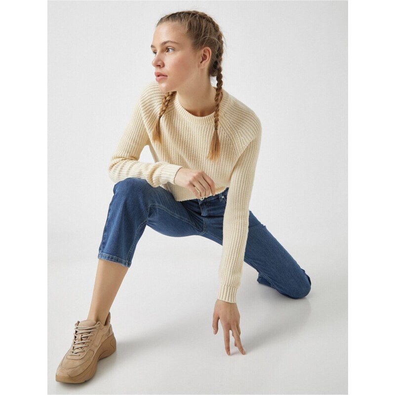 Koton Cotton Victorian Crop Jeans