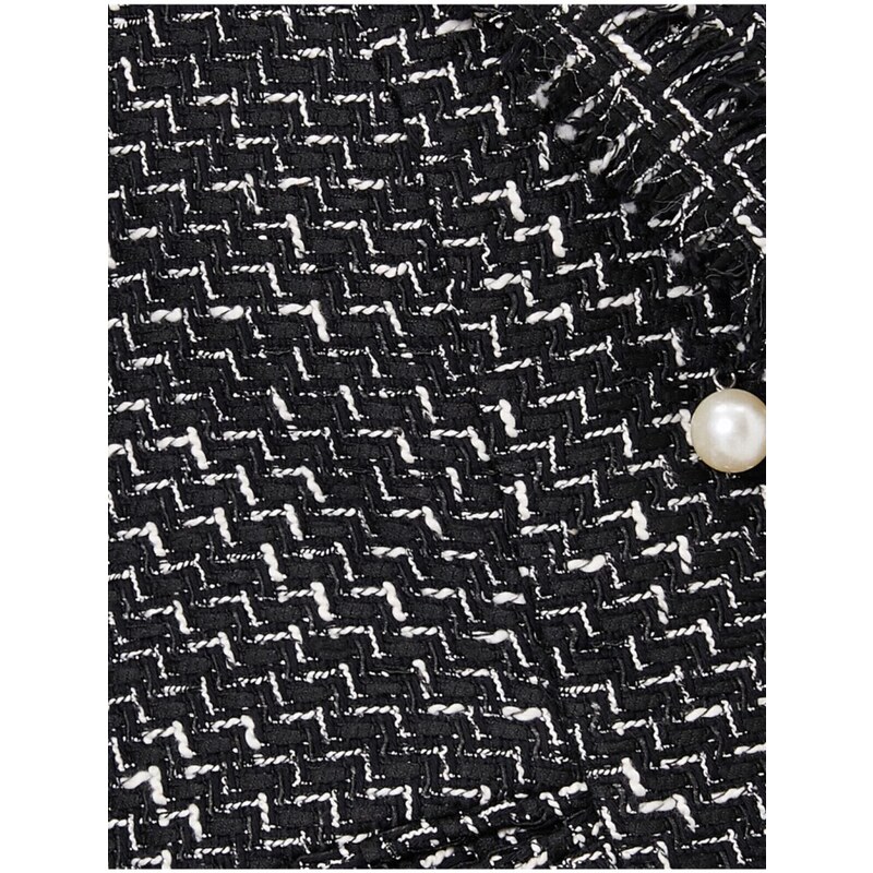 Koton Women's Black Pearl Detailed Jacket