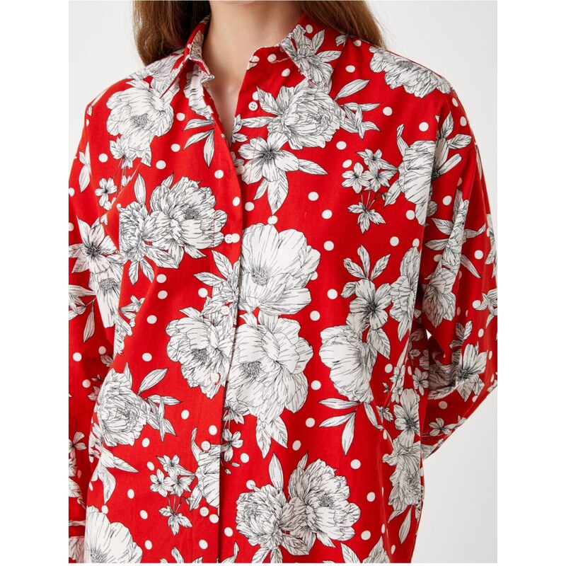 Koton Floral Patterned Shirt Long Sleeve Cotton