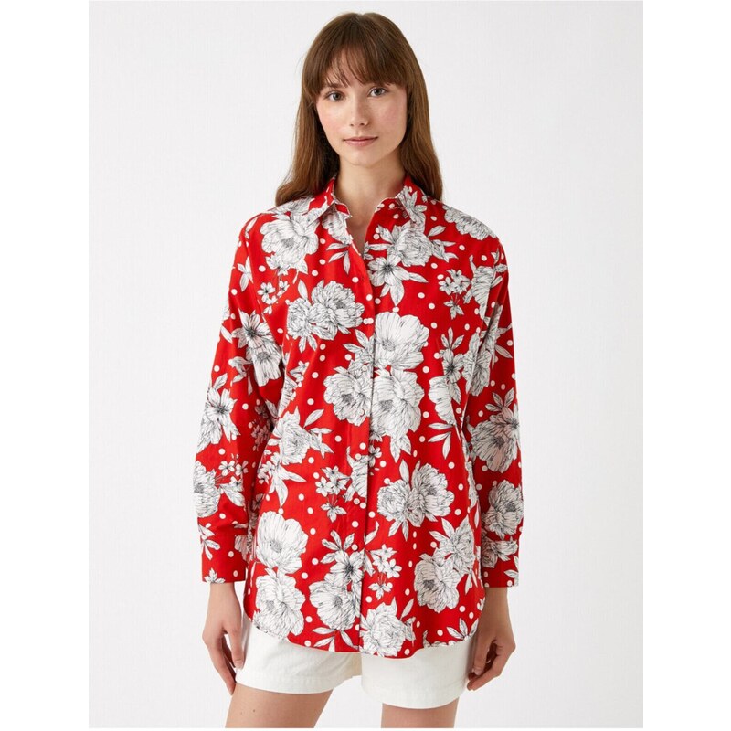 Koton Floral Patterned Shirt Long Sleeve Cotton