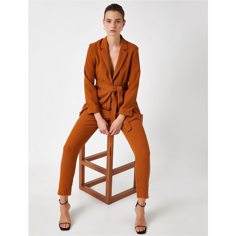 Koton High Waist Straight Cut Trousers 115641546