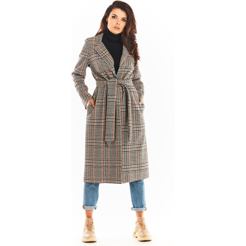 Awama Woman's Coat A368 Navy Blue