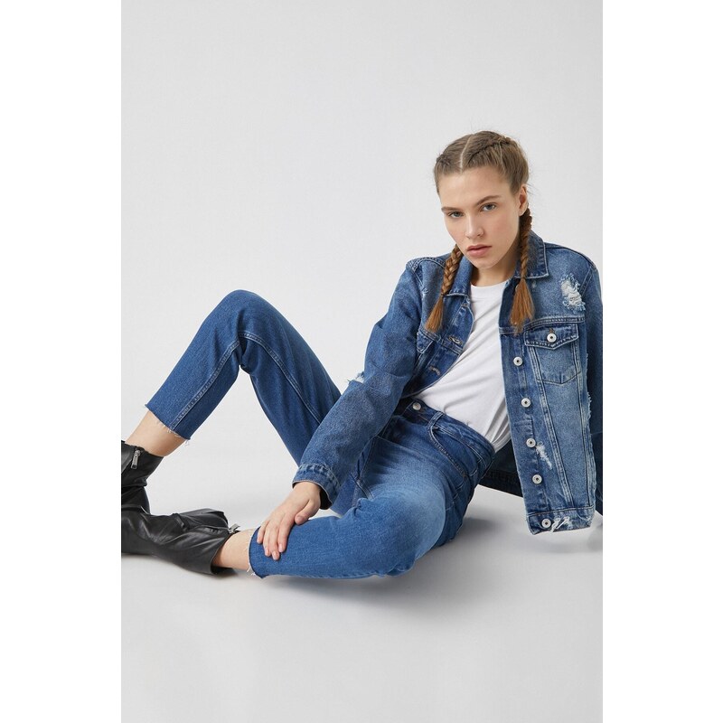 Koton Womens Medium Indigo Pants 1 Yak47578Md