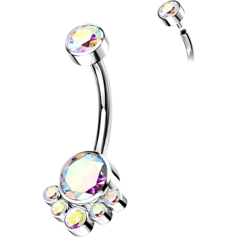 Atreya Titanový piercing do pupíku s vnitřním závitem Elisa 70289958