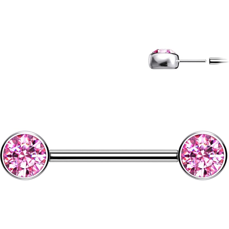 Atreya Titanový bezzávitový piercing do bradavek s plochými kuličkami Alicia