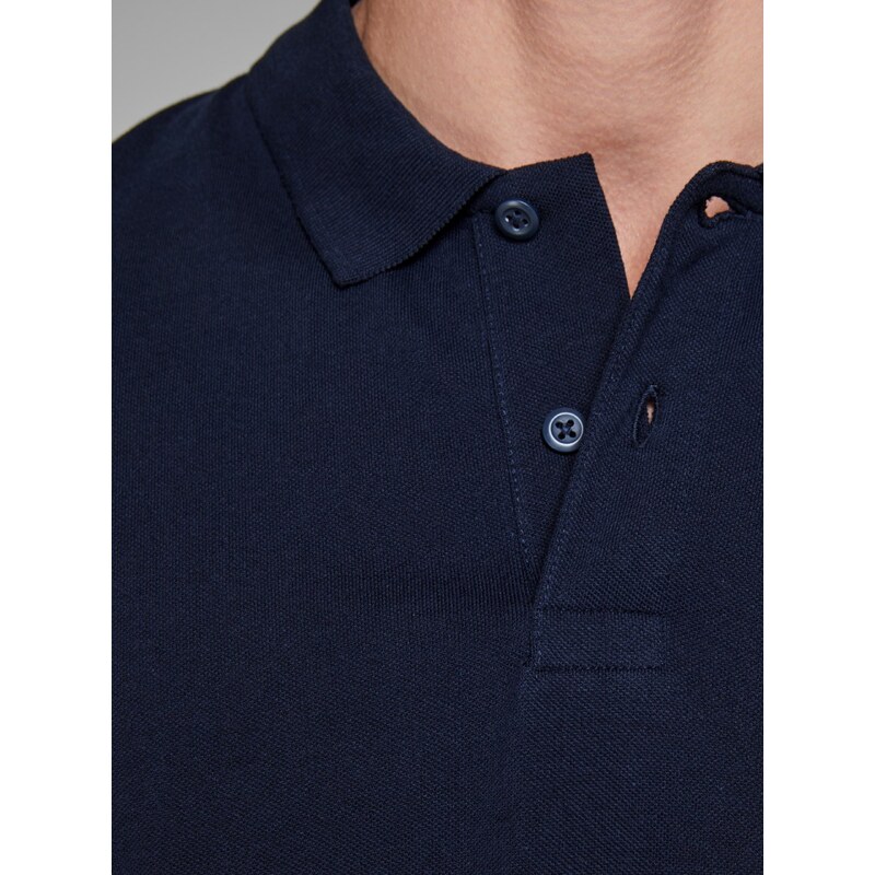 Modré basic polo tričko Jack & Jones - Pánské