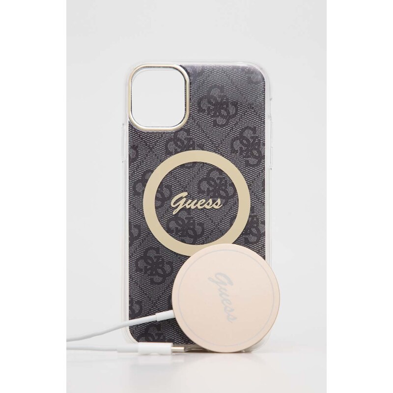 Pouzdro na telefon a nabíječka Guess iPhone 11 6,1'' černá barva