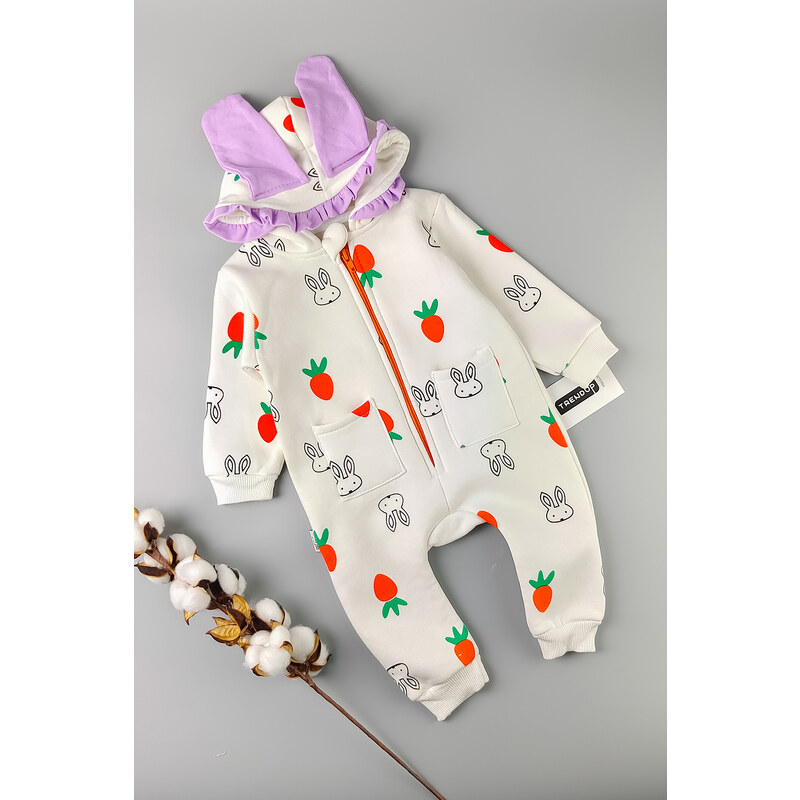TrendUpcz Overal s kapucí zimní Carrots Rabbit - fialová (Oblečení pro miminka)