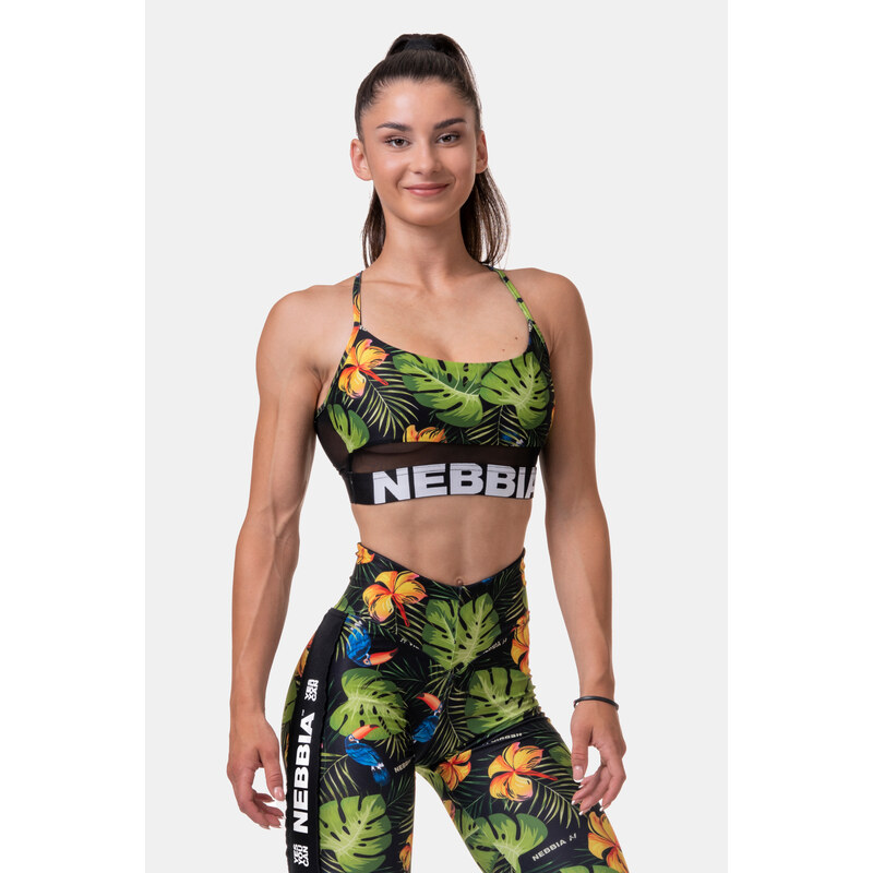 Nebbia Earth Powered sportovní podprsenka 565 jungle green XS