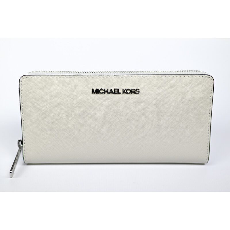 Velká dámská peněženka Michael Kors - Jet Set Travel Large ZA Continental - optic white bílá