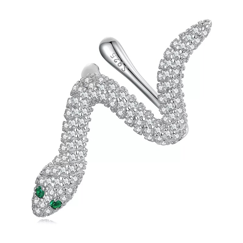 Lindas Jewelry Stříbrná záušnice Zirkonový Had Ag 925/1000 IN445 76096654