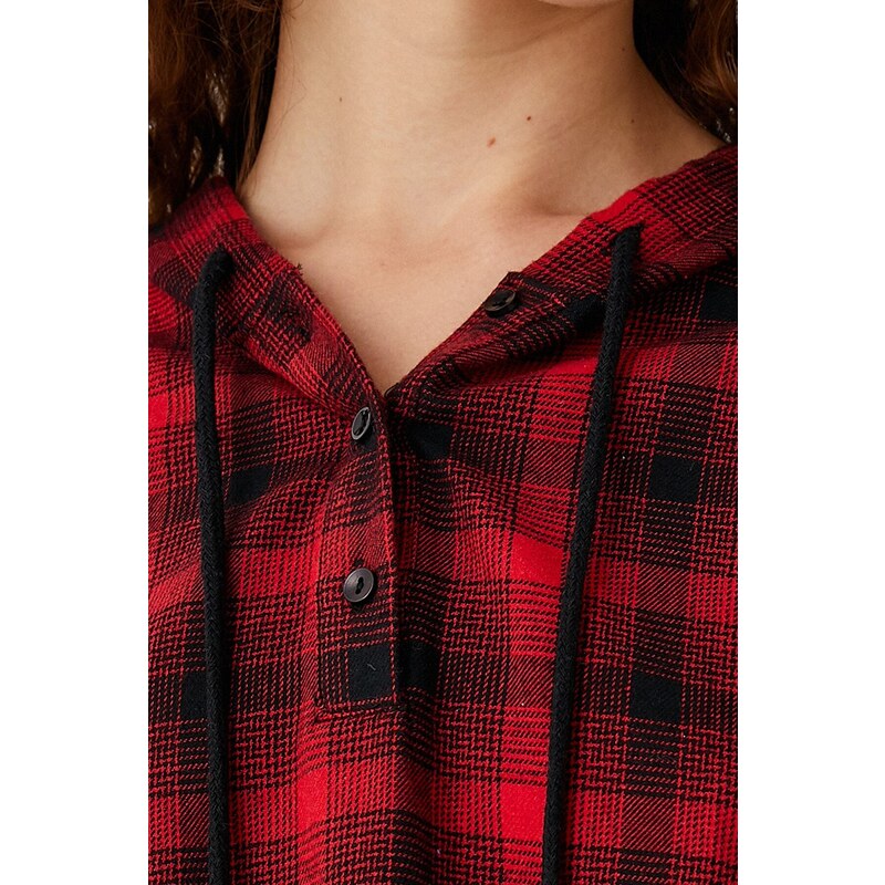 Koton Women's Red Plaid Shirt