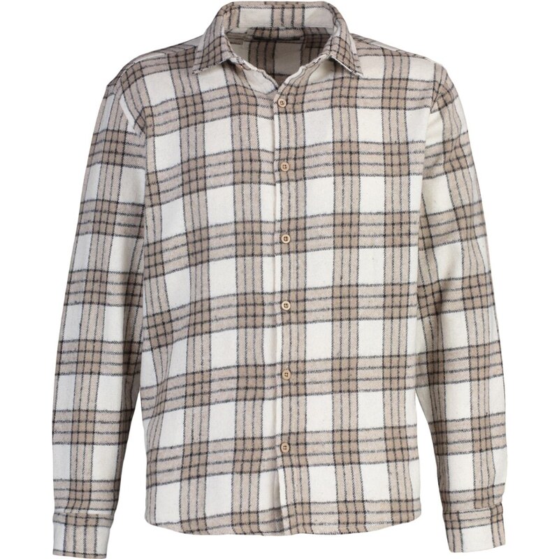 Trendyol Men's Brown Regular Fit Woodcut Plaid Shirt