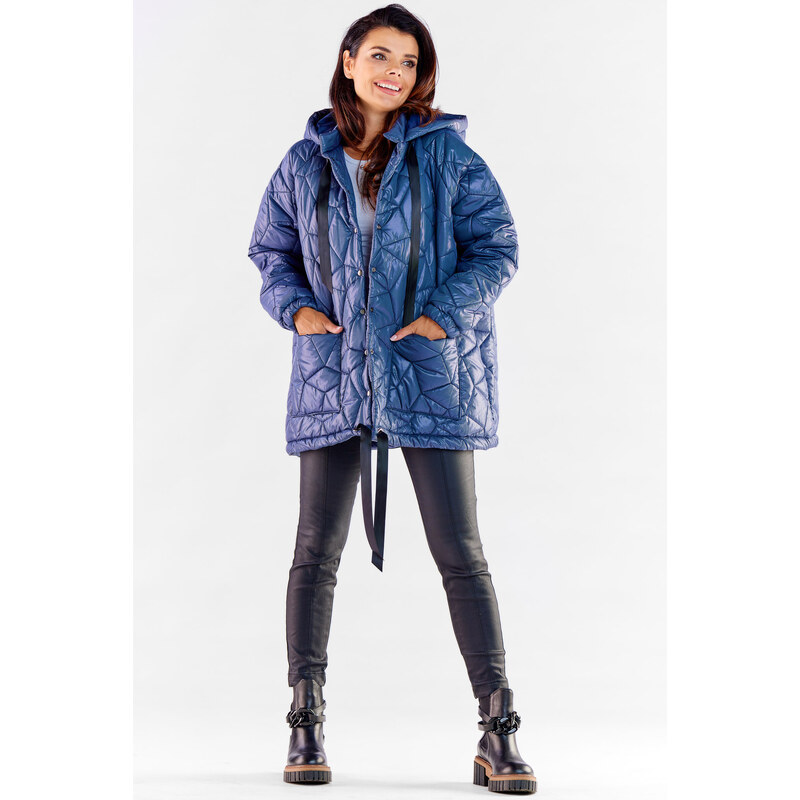 Awama Womans Coat A536 Navy Blue 108139380
