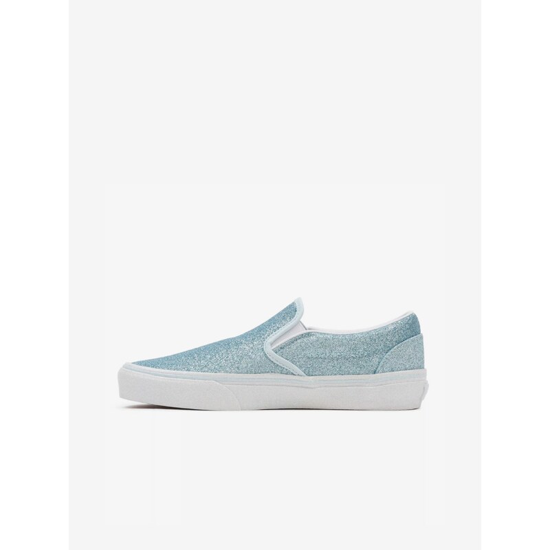 Světle modré dámské třpytivé slip on tenisky VANS Classic Slip On - Dámské