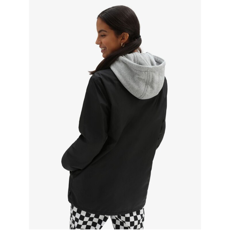 Šedo-černá dámská bunda s kapucí VANS Riley - Dámské