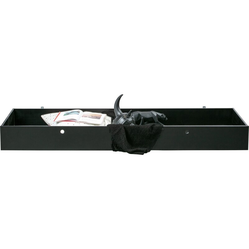 Hoorns Černá borovicová zásuvka k posteli Leone 197 x 82 cm