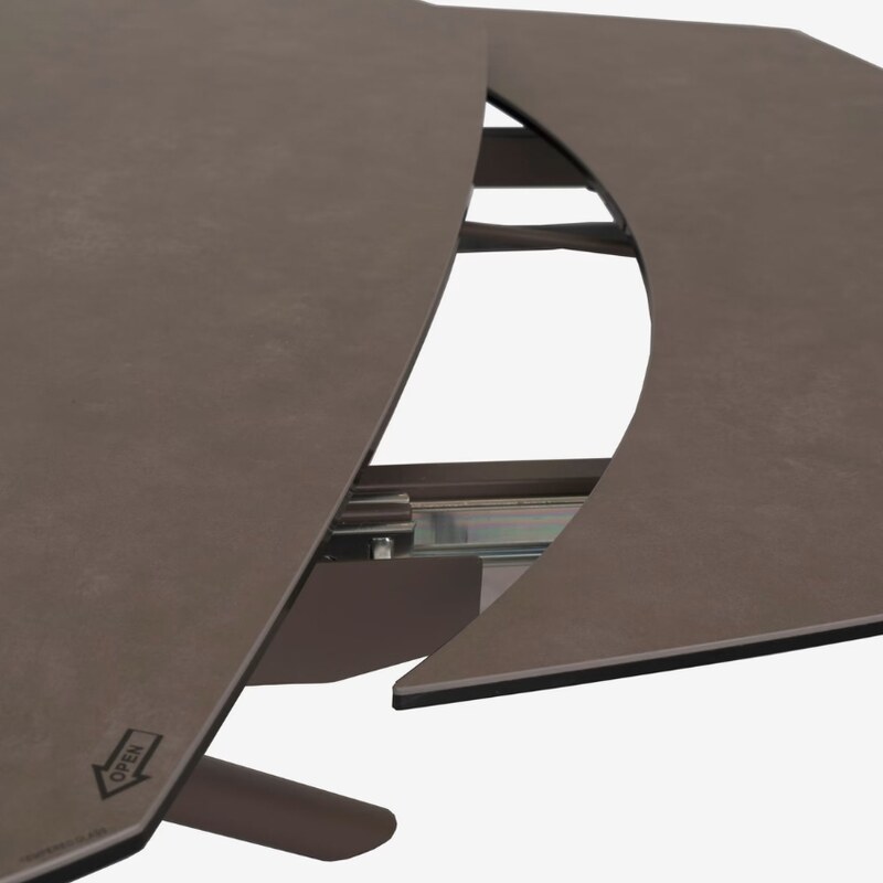 Hnědý porcelánový rozkládací jídelní stůl Kave Home Yodalia 130/190 x 100 cm