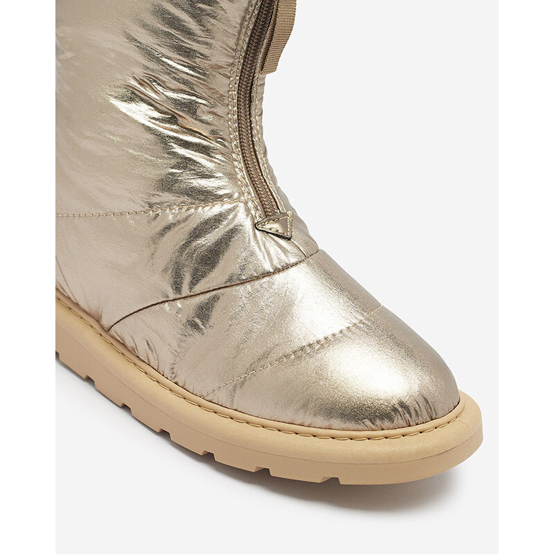 Basida Růžovo-zlaté dámské boty a'la sněhule Tirigga- Obuv - Zlatá || Růžová
