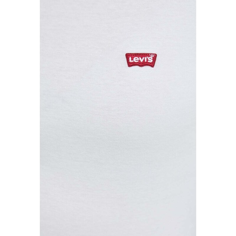 Tričko s dlouhým rukávem Levi's 2-pack bílá barva