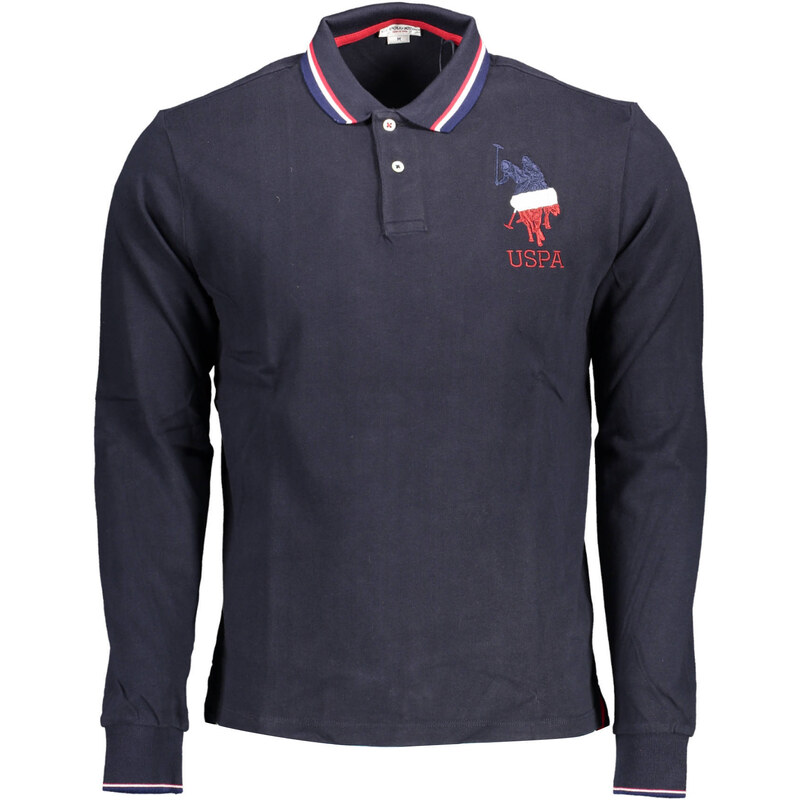 US Polo Assn Modré pánské polokošile s dlouhým rukávem