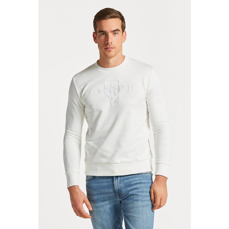 MIKINA GANT REG TONAL SHIELD C-NECK SWEAT EGGSHELL
